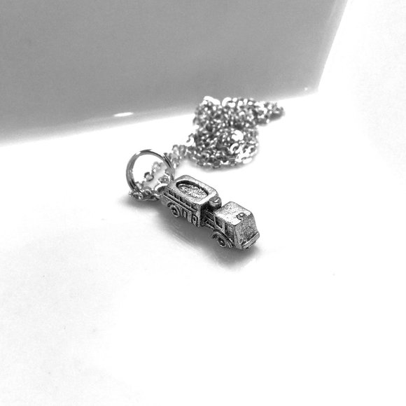 Miniature Fire Truck Charm Necklace - Picture 2 of 2
